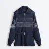 Chaqueta larga de rayas marineras con modal Soft Touch