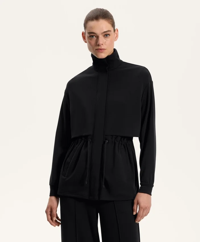 Chaqueta larga Soft Touch con modal y bolsillos Chaqueta larga Soft Touch con modal y bolsillos