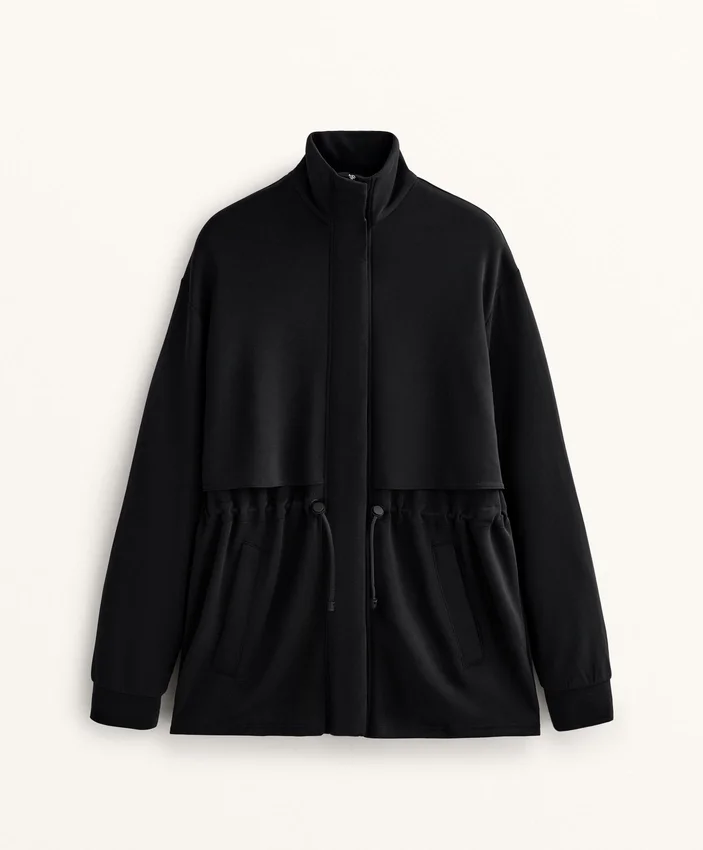 Chaqueta larga Soft Touch con modal y bolsillos Chaqueta larga Soft Touch con modal y bolsillos