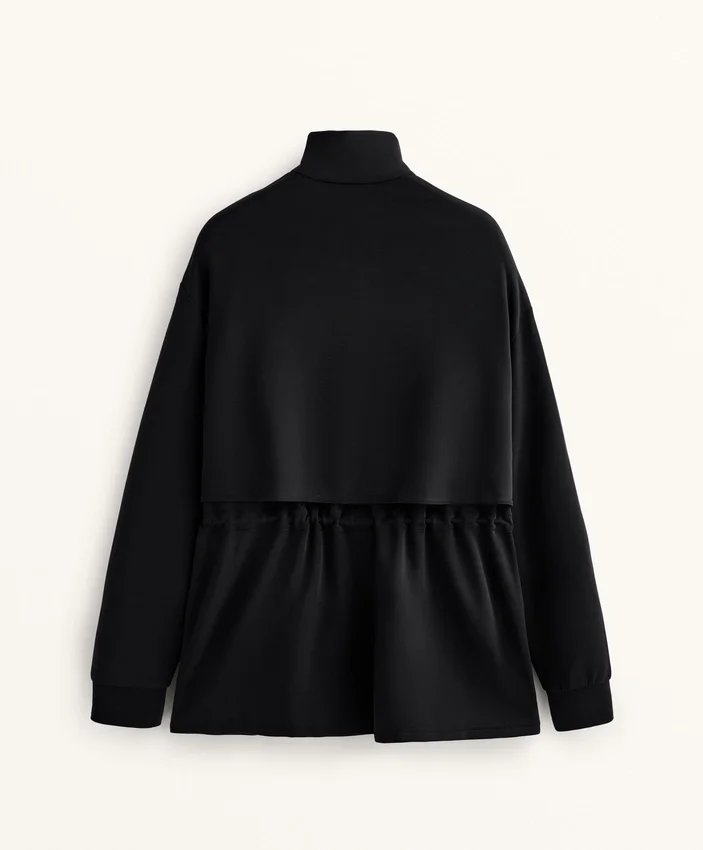 Chaqueta larga Soft Touch con modal y bolsillos Chaqueta larga Soft Touch con modal y bolsillos