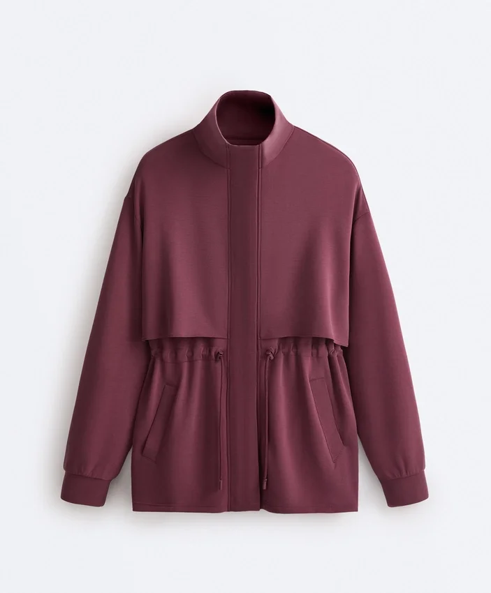 Chaqueta larga Soft Touch con modal y bolsillos Chaqueta larga Soft Touch con modal y bolsillos