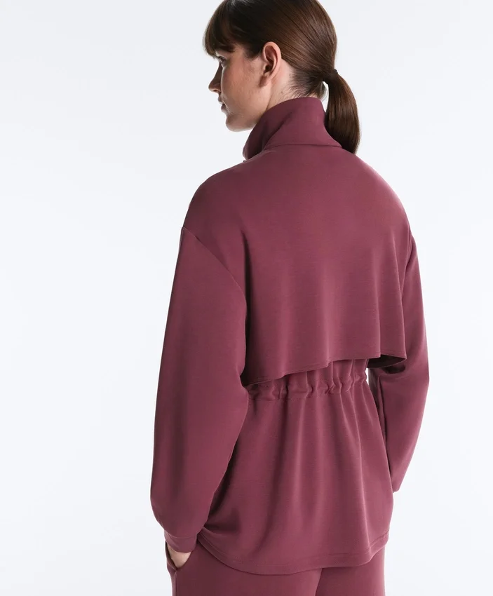 Chaqueta larga Soft Touch con modal y bolsillos Chaqueta larga Soft Touch con modal y bolsillos
