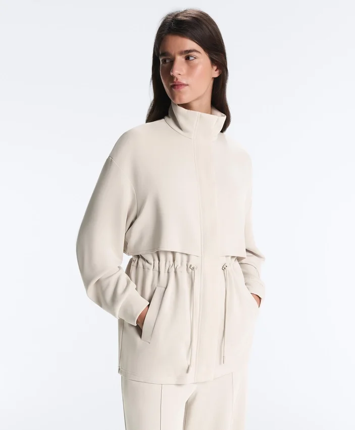 Chaqueta larga Soft Touch con modal y bolsillos Chaqueta larga Soft Touch con modal y bolsillos