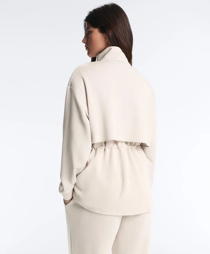 Chaqueta larga Soft Touch con modal y bolsillos Chaqueta larga Soft Touch con modal y bolsillos