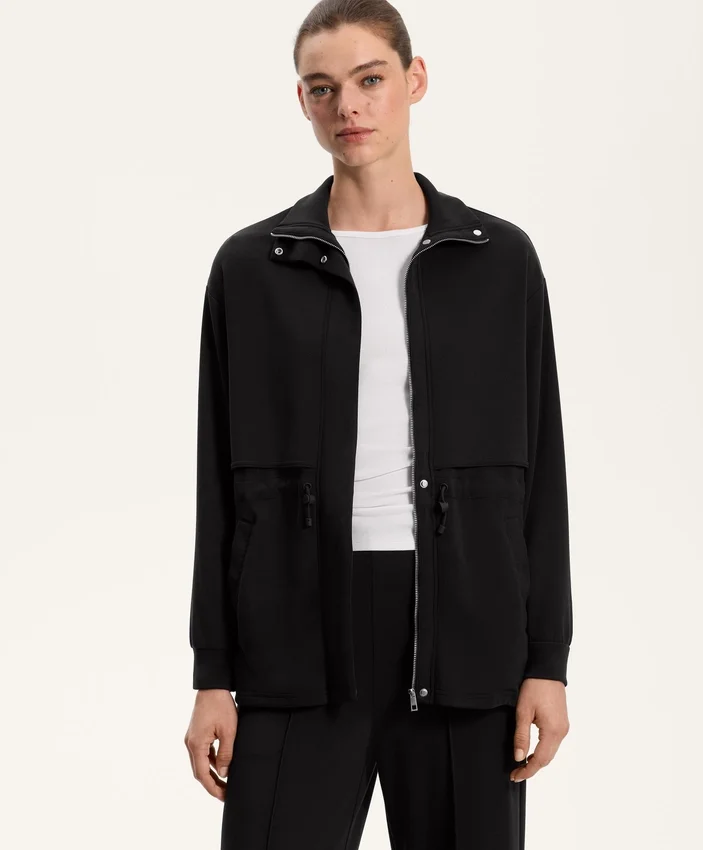 Chaqueta larga Soft Touch con modal y bolsillos Chaqueta larga Soft Touch con modal y bolsillos