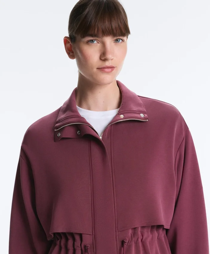 Chaqueta larga Soft Touch con modal y bolsillos Chaqueta larga Soft Touch con modal y bolsillos