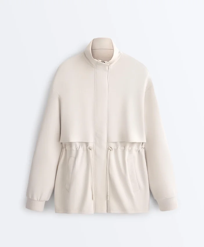 Chaqueta larga Soft Touch con modal y bolsillos Chaqueta larga Soft Touch con modal y bolsillos