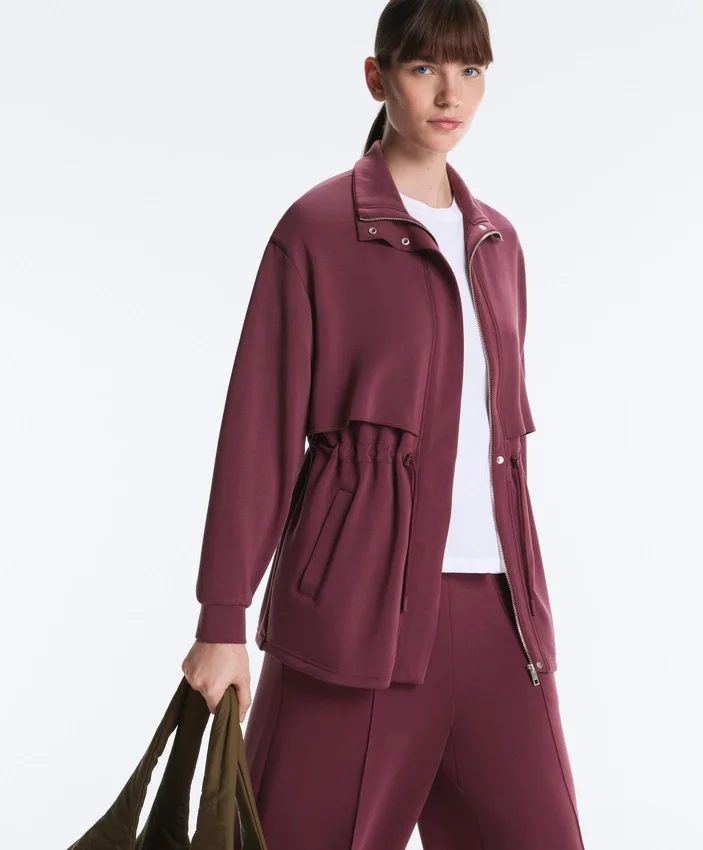 Chaqueta larga Soft Touch con modal y bolsillos Chaqueta larga Soft Touch con modal y bolsillos
