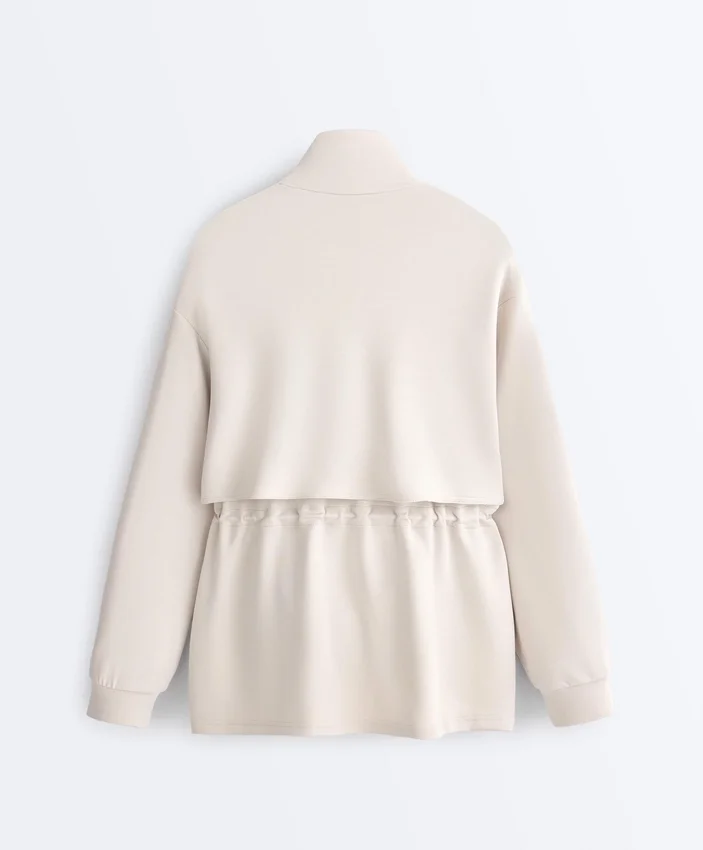 Chaqueta larga Soft Touch con modal y bolsillos Chaqueta larga Soft Touch con modal y bolsillos