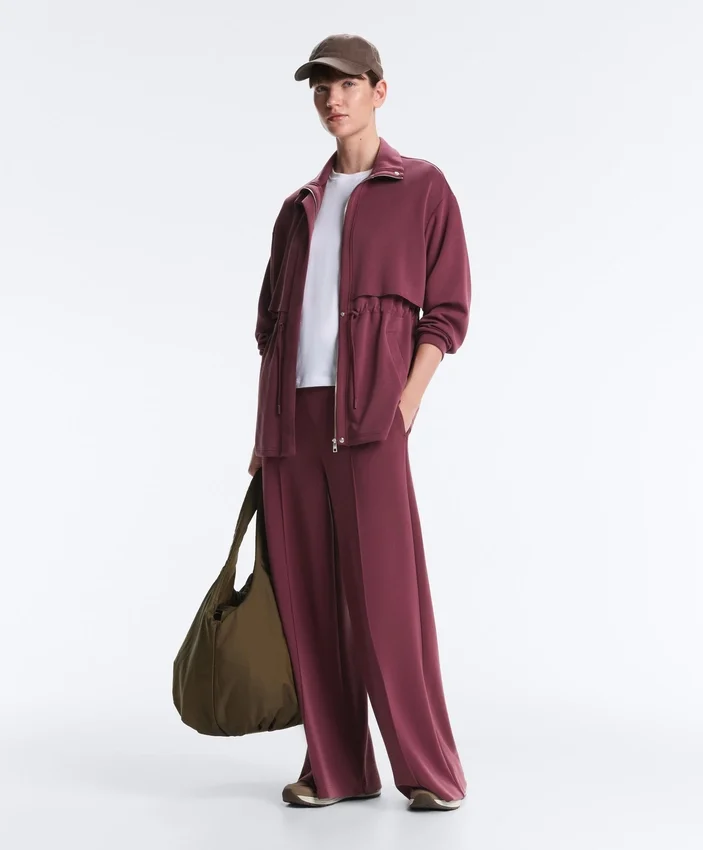 Chaqueta larga Soft Touch con modal y bolsillos Chaqueta larga Soft Touch con modal y bolsillos