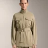 Chaqueta larga Soft Touch con modal y cinturón