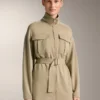 Chaqueta larga Soft Touch con modal y cinturón