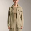 Chaqueta larga Soft Touch con modal y cinturón