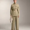 Chaqueta larga Soft Touch con modal y cinturón