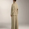 Chaqueta larga Soft Touch con modal y cinturón