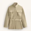 Chaqueta larga Soft Touch con modal y cinturón