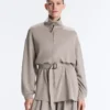 Chaqueta larga tipo corsé con cinturón de modal Soft Touch Chaqueta larga tipo corsé con cinturón de modal Soft Touch