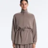 Chaqueta larga tipo corsé con cinturón de modal Soft Touch