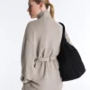 Chaqueta larga tipo corsé con cinturón de modal Soft Touch Chaqueta larga tipo corsé con cinturón de modal Soft Touch
