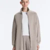 Chaqueta larga tipo corsé con cinturón de modal Soft Touch Chaqueta larga tipo corsé con cinturón de modal Soft Touch