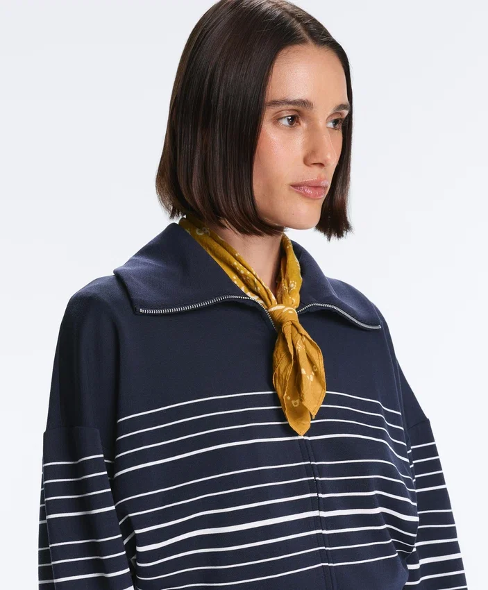 Chaqueta marinera a rayas Soft Touch con modal Chaqueta marinera a rayas Soft Touch con modal
