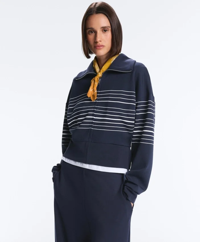 Chaqueta marinera a rayas Soft Touch con modal Chaqueta marinera a rayas Soft Touch con modal