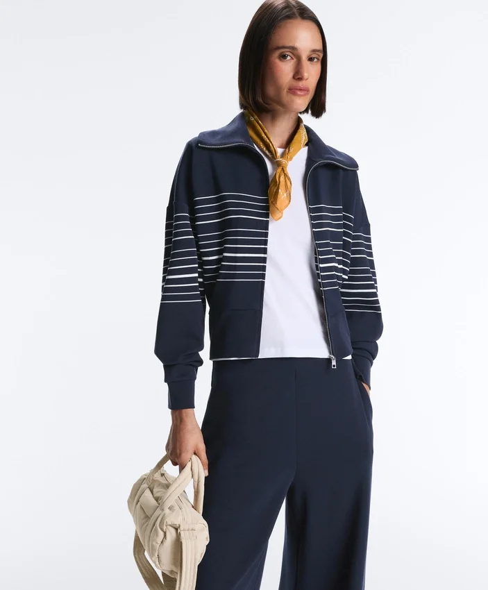 Chaqueta marinera a rayas Soft Touch con modal Chaqueta marinera a rayas Soft Touch con modal
