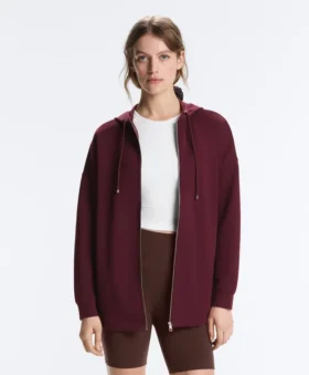 Chaqueta oversize con capucha de piqué de algodón Chaqueta oversize con capucha de piqué de algodón