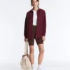 Chaqueta oversize con capucha de piqué de algodón