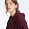 Chaqueta oversize con capucha de piqué de algodón