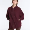 Chaqueta oversize con capucha de piqué de algodón