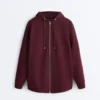 Chaqueta oversize con capucha de piqué de algodón