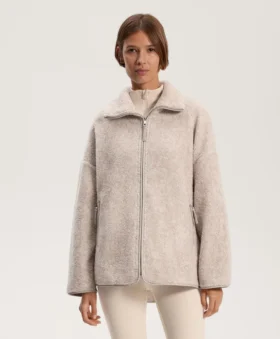 Chaqueta oversize de imitación de piel de oveja