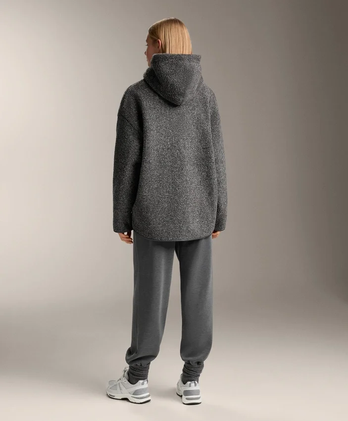 Chaqueta oversize de imitación de piel de oveja con capucha forrada de piel sintética Chaqueta oversize de imitación de piel de oveja con capucha forrada de piel sintética