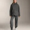 Chaqueta oversize de imitación de piel de oveja con capucha forrada de piel sintética Chaqueta oversize de imitación de piel de oveja con capucha forrada de piel sintética