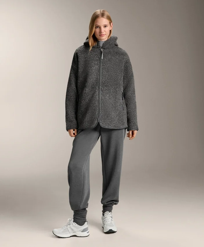 Chaqueta oversize de imitación de piel de oveja con capucha forrada de piel sintética Chaqueta oversize de imitación de piel de oveja con capucha forrada de piel sintética