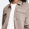 Chaqueta recta con cinturón y modal Soft Touch