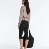 Chaqueta recta con cinturón y modal Soft Touch