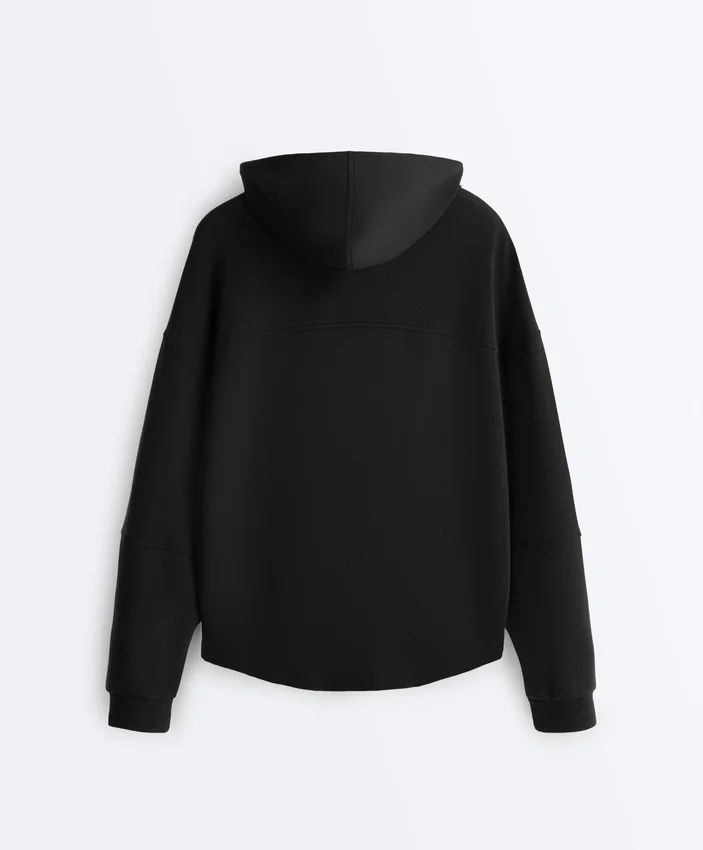 Chaqueta Soft Touch con capucha de tacto suave y modal Chaqueta Soft Touch con capucha de tacto suave y modal