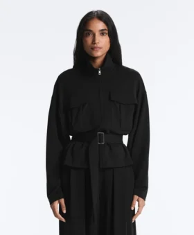 Chaqueta Soft Touch con cinturón de tacto suave y modal