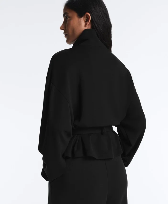 Chaqueta Soft Touch con cinturón de tacto suave y modal Chaqueta Soft Touch con cinturón de tacto suave y modal