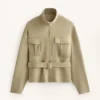 Chaqueta Soft Touch con cinturón de tacto suave y modal Chaqueta Soft Touch con cinturón de tacto suave y modal