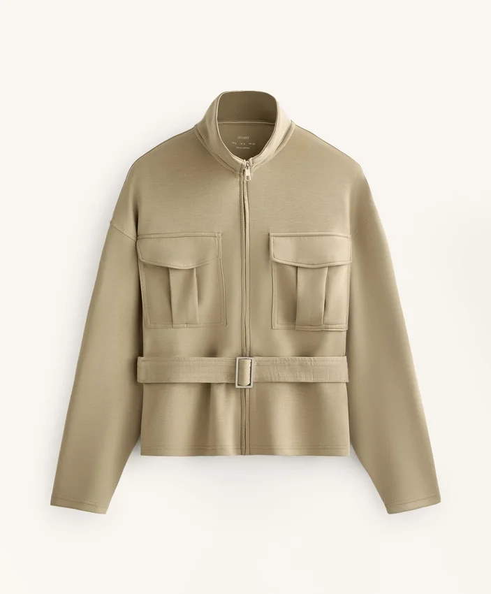 Chaqueta Soft Touch con cinturón de tacto suave y modal Chaqueta Soft Touch con cinturón de tacto suave y modal