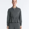Chaqueta Soft Touch de modal suave al tacto con cintura ajustable y cuello alto Chaqueta Soft Touch de modal suave al tacto con cintura ajustable y cuello alto
