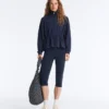 Chaqueta Soft Touch de modal suave al tacto con cintura ajustable y cuello alto Chaqueta Soft Touch de modal suave al tacto con cintura ajustable y cuello alto
