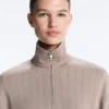 Chaqueta Soft Touch de modal suave al tacto con cintura ajustable y cuello alto Chaqueta Soft Touch de modal suave al tacto con cintura ajustable y cuello alto
