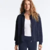 Chaqueta Soft Touch de modal suave al tacto con cintura ajustable y cuello alto Chaqueta Soft Touch de modal suave al tacto con cintura ajustable y cuello alto