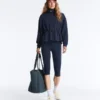 Chaqueta Soft Touch de modal suave al tacto con cintura ajustable y cuello alto Chaqueta Soft Touch de modal suave al tacto con cintura ajustable y cuello alto