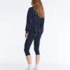 Chaqueta Soft Touch de modal suave al tacto con cintura ajustable y cuello alto Chaqueta Soft Touch de modal suave al tacto con cintura ajustable y cuello alto