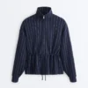 Chaqueta Soft Touch de modal suave al tacto con cintura ajustable y cuello alto Chaqueta Soft Touch de modal suave al tacto con cintura ajustable y cuello alto
